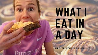 What I eat in a day  Honest PRO TRIATHLETE fuelling  How I fuel a hard day of triathlon training [upl. by Ardnuhs710]