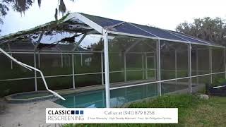 Pool Cage Enclosure  Screen Repair and Rescreening [upl. by Assili609]