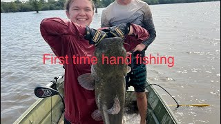 Noodling for catfish Enid Lake MS [upl. by Ester]