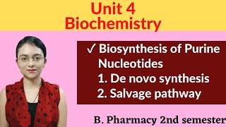 De novo synthesis amp Salvage pathway  Biosynthesis of Purine nucleotides  Biochemistry Unit 4 sem 2 [upl. by Ajssatan]