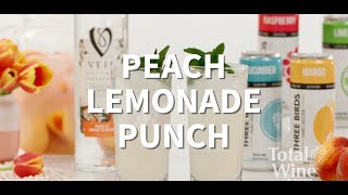 Peach Lemonade Punch Cocktail Recipe [upl. by Bellis]