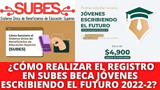 ¿Cómo Registrarse en SUBES Tutorial 2022 Convocatoria Beca Jóvenes Escribiendo el Futuro 20222 [upl. by Enomahs]