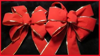 How to make a decorative Christmas Bow No1  with subtitles [upl. by Perlis]