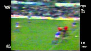 1988  89 Hartlepool 6  0 Manchester Utd  30 min version 1st half [upl. by Oisor]