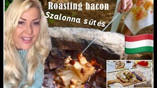 How to roast bacon Hungarian style  szalonna sütés  learn a Hungarian tradition [upl. by Yednarb823]