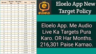 Eloelo App New Target Policy How to earn money by doing live audio in eloeloGKTECHNICAL1190 [upl. by Erlandson]