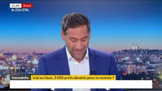 3 000 postes non pourvus et les contractuels  FranceTV info 2 septembre 2024 [upl. by Brenn420]