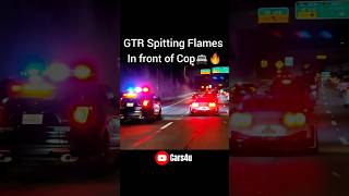 Crazy GTR Flames Infront of Cops😱👮‍♂️🔥nissan nissangtr gtr35 flames cops pulledover [upl. by Imena]