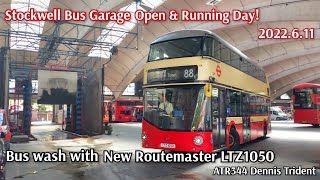 UK Stockwell Bus Garage Open Day  Bus Wash Tour with New Routemaster LT50 [upl. by Ki730]