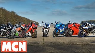 MCN 2017 Superbike Shootout  Road Test  Motorcyclenewscom [upl. by Bovill]