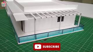 How to make a House with Foam Board  Miniature house CraftBoxStudio [upl. by Jenette]