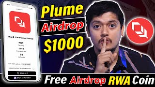 Plume Network Airdrop By RWA Narrative 🤑  Claim 1000 Free Airdrop Step By Step in 2024 🚀 [upl. by Elamor36]