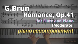 Brun  Romance Op41 for Flute and Piano Piano Accompaniment Moderate [upl. by Glorianna]