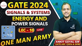 Energy and Power Signals  Signals amp Systems GATE 2024  Ankit Goyal  One Man Army [upl. by Ycrad]