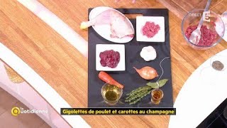 Coup dfood  Gigolettes de poulet et carottes au champagne [upl. by Mulac]