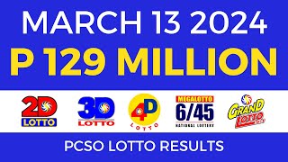 Lotto Result March 13 2024 9pm PCSO [upl. by Valina]