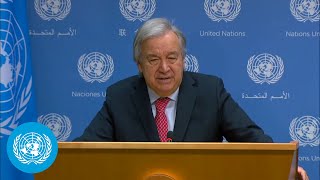 UN Chief on IsraelPalestine Crisis  Press Conference 6 Nov  United Nations [upl. by Enitnemelc]