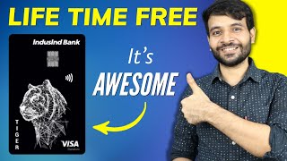 IndusInd Tiger Credit Card Launched  Life Time Free Premium Card 🔥🔥 [upl. by Eillit]