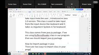 Input from The User BufferedReaderScanner Command Line Argument  Java Programming Ram Lovewanshi [upl. by Icnan]