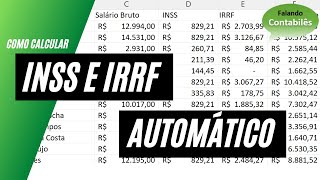 Cálculo de INSS e IRRF na folha de pagamento [upl. by Tterab]