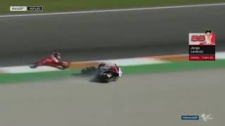 MOTOGP VALENCIA 2017 LORENZO CRASH ON QUALIFYING [upl. by Jarrod]