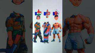 America 🇺🇸 Nepal 🇳🇵 India 🇮🇳 I Love Country  🇮🇳 Independence Day Drawing shorts art ashortaday [upl. by Jemy]