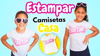 Como Estampar Camiseta de Barbie en Casa Fácil y Rápido ⭐💙 Margari [upl. by Odarbil]