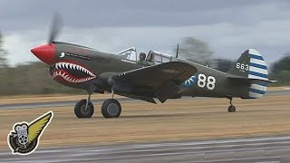 Two Curtiss P40 Kittyhawks  great audio [upl. by Euqram900]