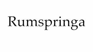 How to Pronounce Rumspringa [upl. by Llertnauq]