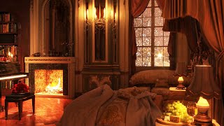 Princess Luxurious classic bedroom that suits you  Crackling Fireplace [upl. by Lanuk]