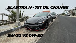 Elantra N First Oil Change 5W30 vs 0W30 [upl. by Airamas]