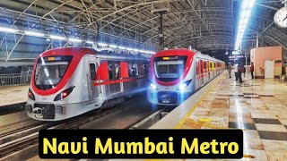 Navi Mumbai Metro Trains at Kharghar Village Metro Station [upl. by Hama]