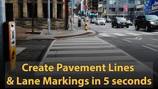 How to create Pavement Lines amp Lane Markings in 5 seconds [upl. by Anaidni221]