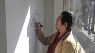 Katsuya Terada Live Drawing on the Front Wall GR2 [upl. by Zolnay]