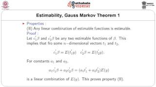 Estimability Gauss Markov 1 [upl. by Yecad]