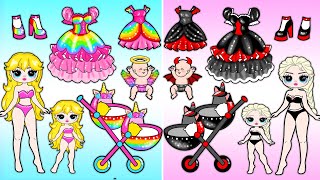 Rainbow Unicorn 🌈 Disney Princess Pregnant And Daughter Dress up  35 Best DIY Arts amp Paper Crafts [upl. by Nreval297]