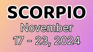 Scorpio SUNDIN MO ANG PUSO MO  Novemeber 17  23 2024 Tagalog Tarot Reading Horoscope Kapalaran [upl. by Nirot]