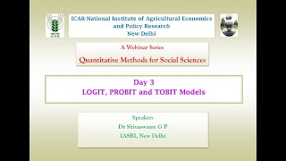 Day 3 NIAP Webinar Series on QMSS LOGIT PROBIT and TOBIT models [upl. by Romelda]