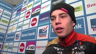 Wout Van Aert wins the Flandriencross Hamme  BPost Bank Trofee 2015 [upl. by Vonnie]