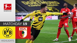 Borussia Dortmund  FC Augsburg  31  Highlights  Matchday 19 – Bundesliga 202021 [upl. by Ihel]