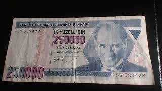 250000 mil liras nota de 1970 turkia [upl. by Aharon]