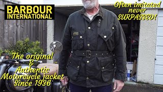 TON UP BOYS didnt always wear leather Heres why BARBOUR international waxed Motorcycle Jacket [upl. by Lenni600]