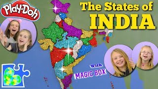 INDIA MAP  Learn the States of INDIA  PlayDoh Map  भारत का मानचित्र [upl. by Adnohrahs608]