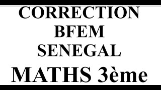 MATHS Correction BFEM  Activités numériques  Maths 3ème [upl. by Kirat]