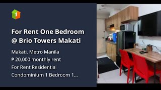 For Rent One Bedroom  Brio Towers Makati [upl. by Bala566]