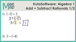 KutaSoftware Algebra 1 Adding and Subtracting Rational Numbers Part 1 [upl. by Hgielrebma]