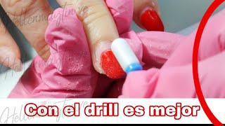 Cómo retirar el esmalte en gel con el drill de uñas  Esmalte semipermanente [upl. by Nhojleahcim]