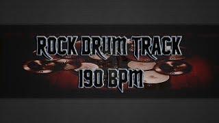 Fast Rock Drum Track 190 BPM HQHD [upl. by Ardnuahsal]