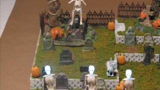 Dept 56 Halloween Village Display  Open Grave Cemetery [upl. by Alfonse503]