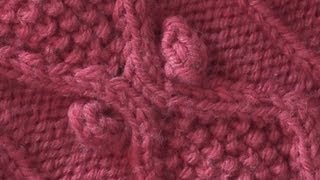 HOW TO KNIT A BOBBLE  Traditional Diamond Aran Cable With Bobbles [upl. by Bodi664]